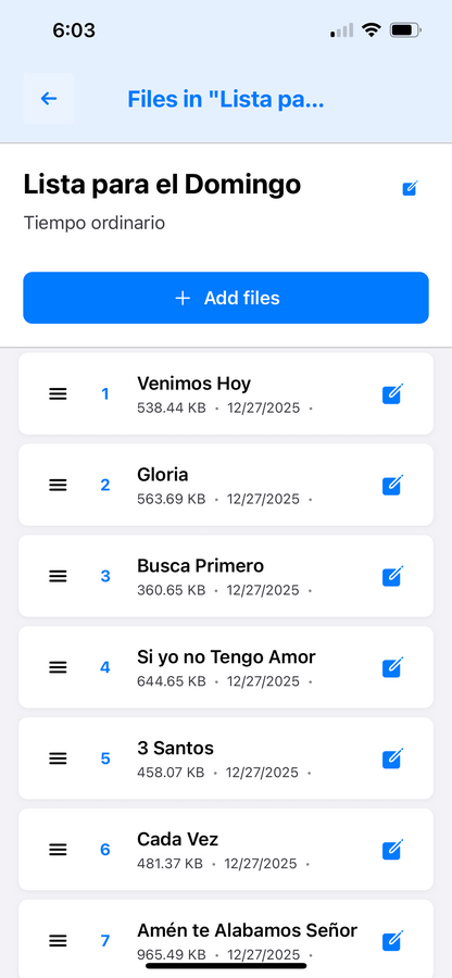 Files in Playlist